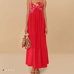 FARM Rio Vibrant Red Maxi Dress